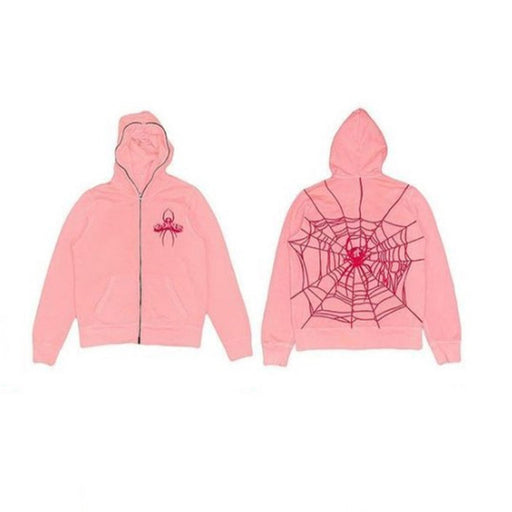 men's spider web back print hoodie, view 2 - MRSLM