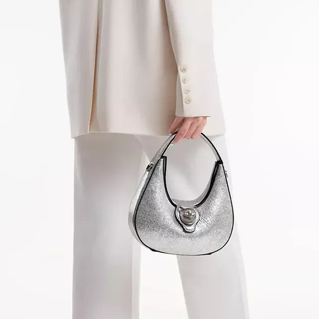 cat-themed half-moon handbag, view 6 - MRSLM
