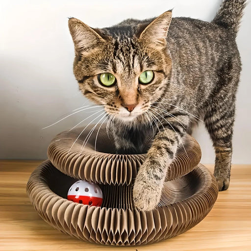 foldable cat scratch board with bell - MRSLM