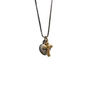 peach heart cross necklace, view 5 - MRSLM