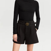 winter casual shorts with belt, view 4 - MRSLM