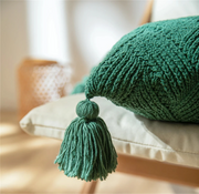 chenille handmade tassel pillow cover, view 9 - MRSLM