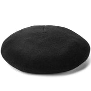 solid wool blend knitted beret, view 2 - MRSLM