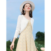 floral lace V-neck jacket, view 3 - MRSLM