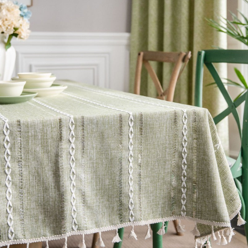 green hollowed out american style tablecloth, view 5 - MRSLM