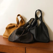 oversized leather hobo bag, view 5 - MRSLM