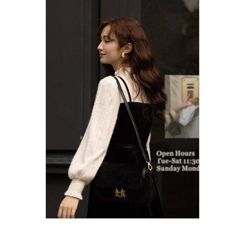 elegant lace patchwork dress, view 10 - MRSLM