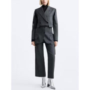 colorblock striped two-piece set, view 2 - MRSLM