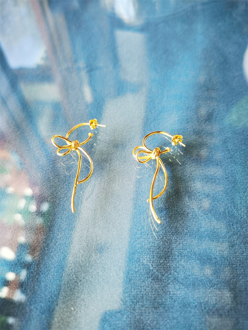 women's silver butterfly earrings, view 5 - MRSLM