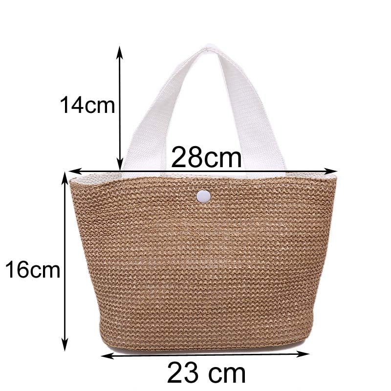 straw woven handbag, view 8 - MRSLM