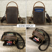 men's retro leather messenger bag, view 10 - MRSLM