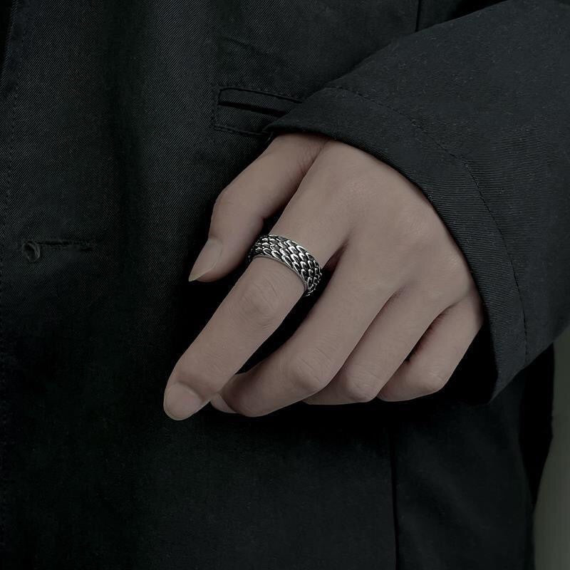 men's dragon scale ring, view 2 - MRSLM