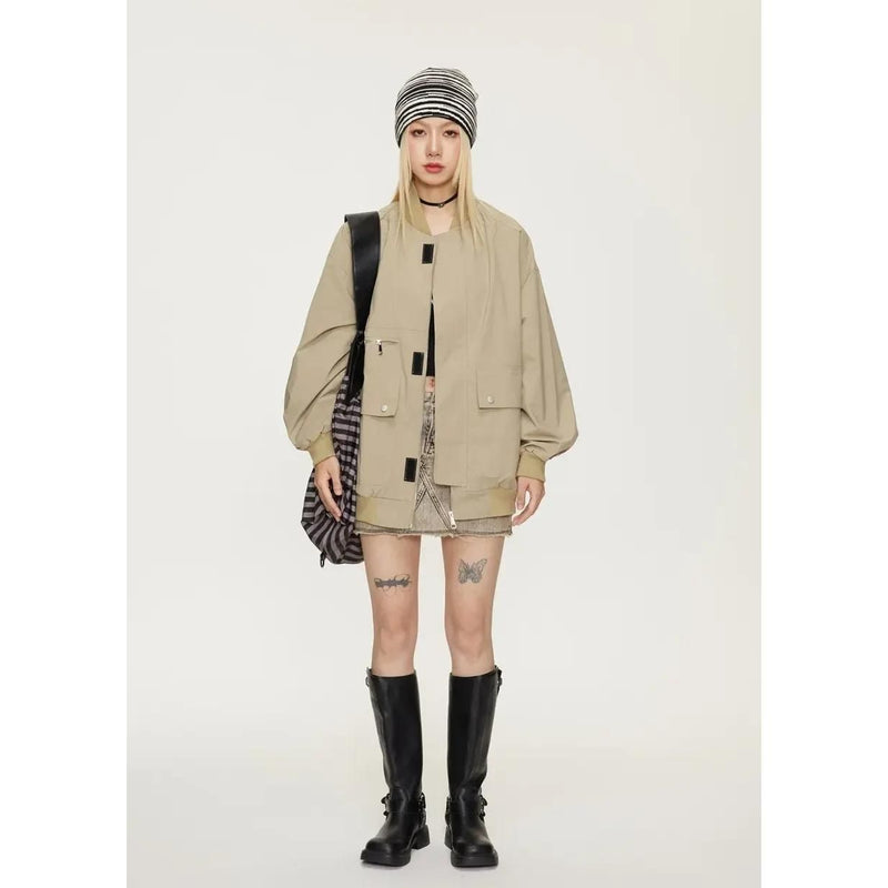 women's bomber jacket with pockets, view 4 - MRSLM