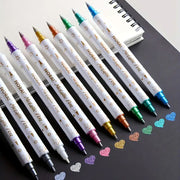 10-piece metal double head nail art pen set - MRSLM