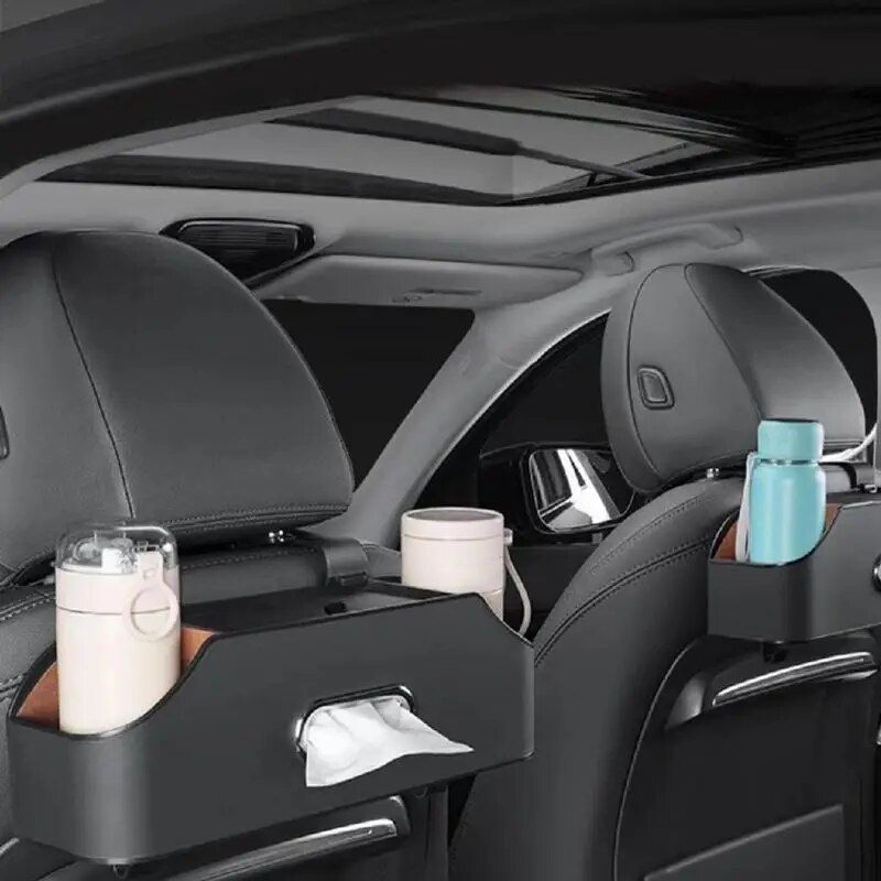 PU leather car seat back organizer, view 9 - MRSLM