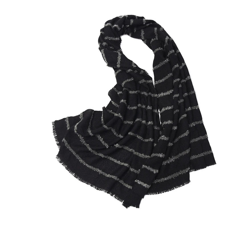 wool pashmina scarf with tassels, view 2 - MRSLM