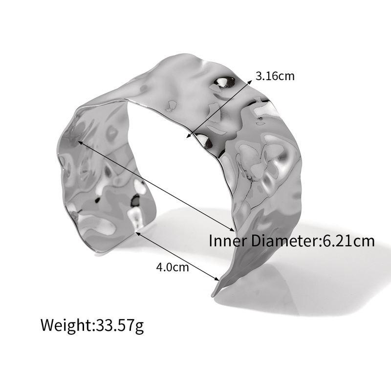 hammered cuff bracelet, view 2 - MRSLM