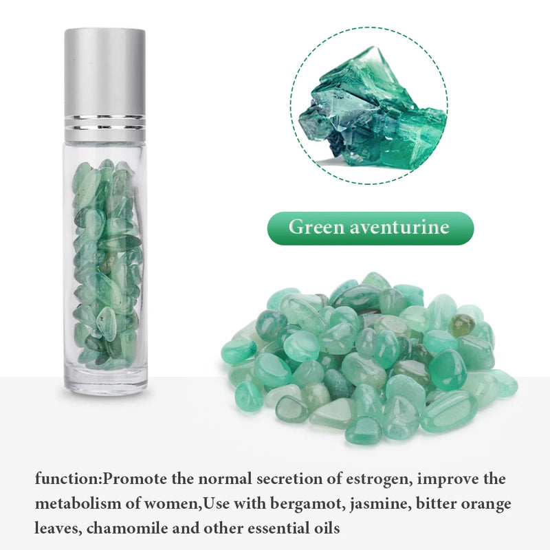 gemstone essential oil roller bottles, view 5 - MRSLM