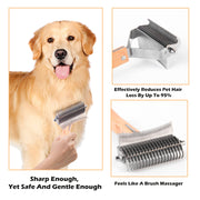3-in-1 deshedding dog rake brush, view 4 - MRSLM