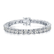 5mm high carbon diamond silver bracelet, view 3 - MRSLM