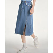 denim A-line skirt, view 4 - MRSLM
