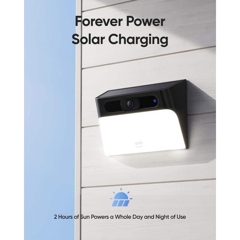 solar 2k wireless outdoor security camera with light, view 2 - MRSLM