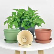 Round indoor plant pot with tray - MRSLM