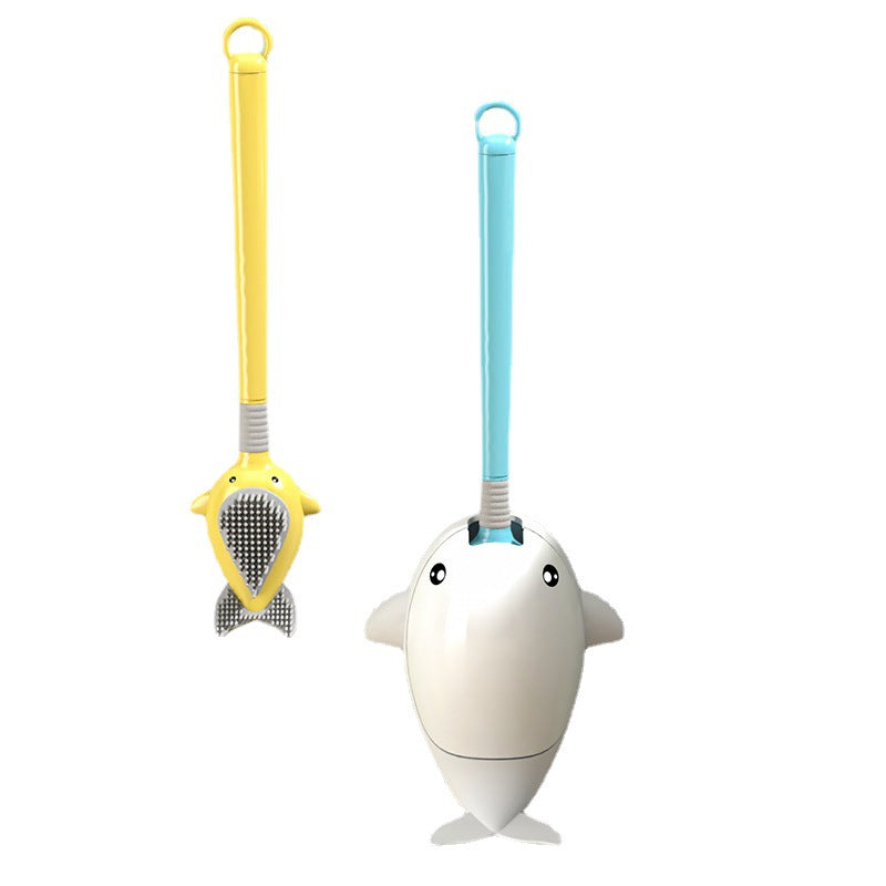 whale-themed silicone toilet brush with wall mount, view 10 - MRSLM