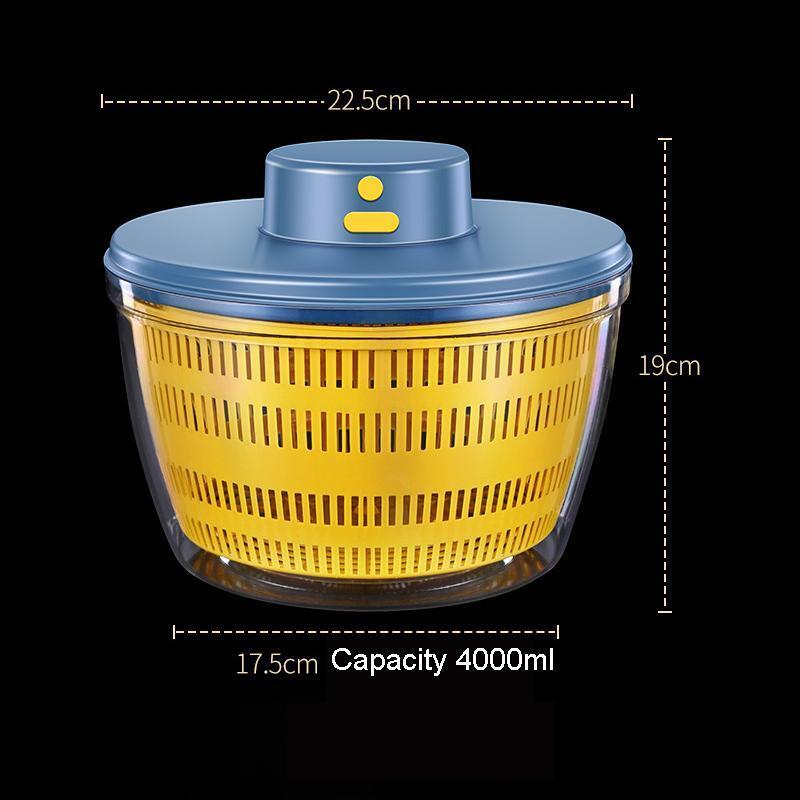 electric vegetable dehydrator salad spinner, view 2 - MRSLM