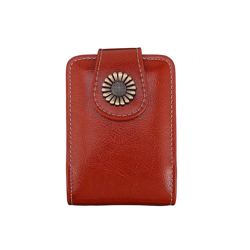 mini portable leather makeup bag with mirror, view 4 - MRSLM