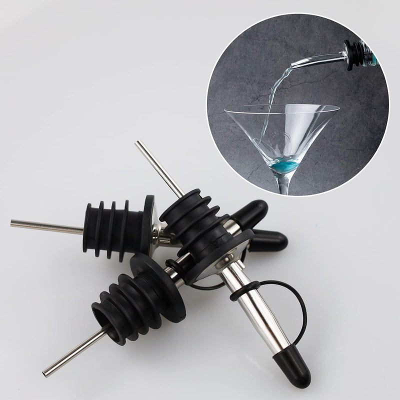 black stainless steel wine pourer stopper, view 7 - MRSLM