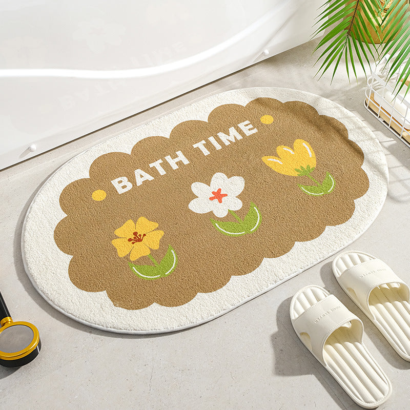 soft floral floor mat, view 6 - MRSLM