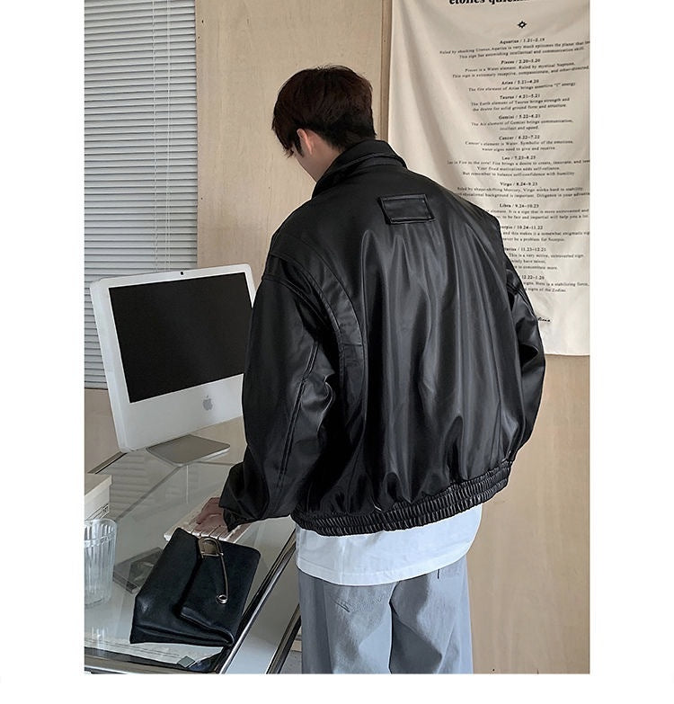 Vintage Motorcycle Leather Coat Men&