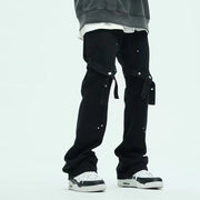 men's black ribbon jeans - MRSLM