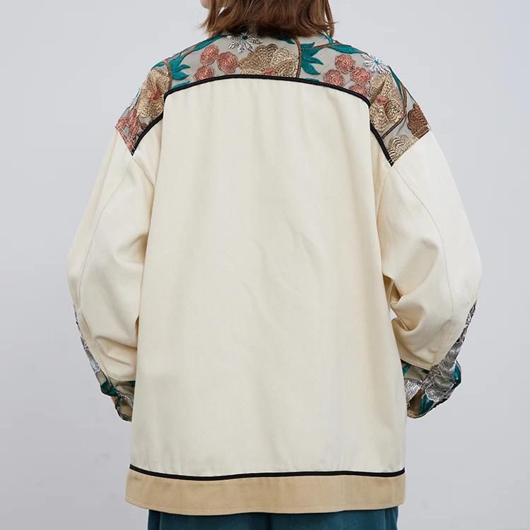 embroidered patchwork denim jacket, view 5 - MRSLM