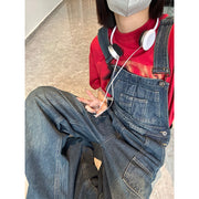 vintage wide leg suspender pants, view 3 - MRSLM