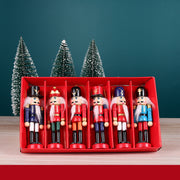 Wooden nutcracker soldier ornaments set of 6, view 6 - MRSLM
