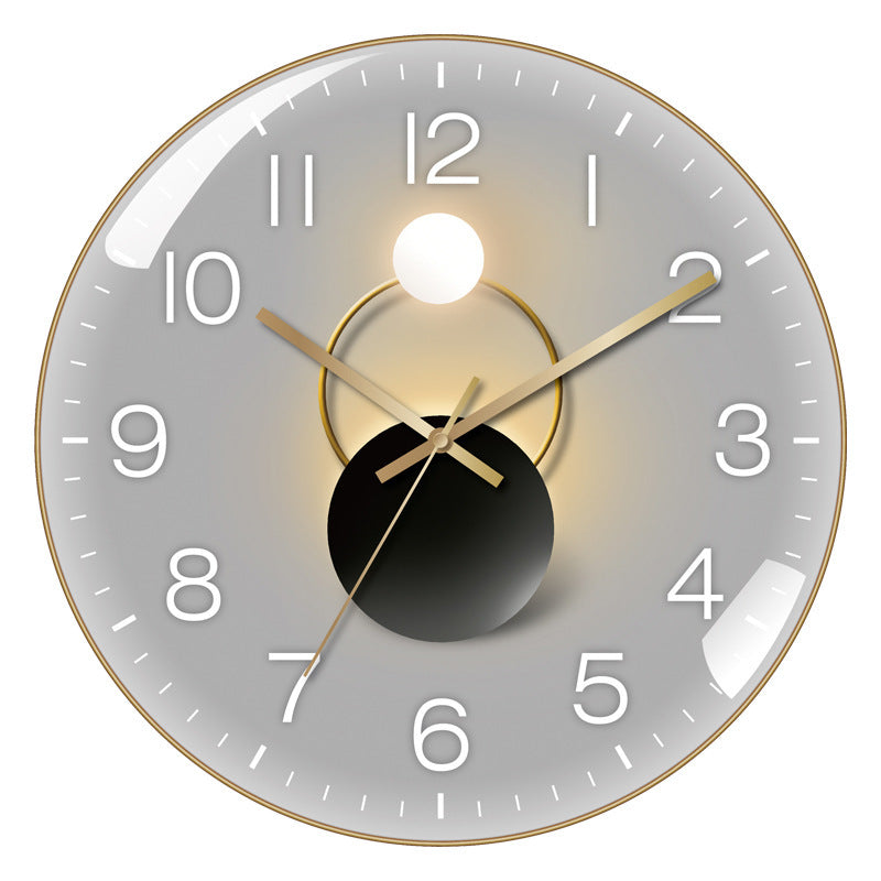 curved glass wall clock, view 5 - MRSLM