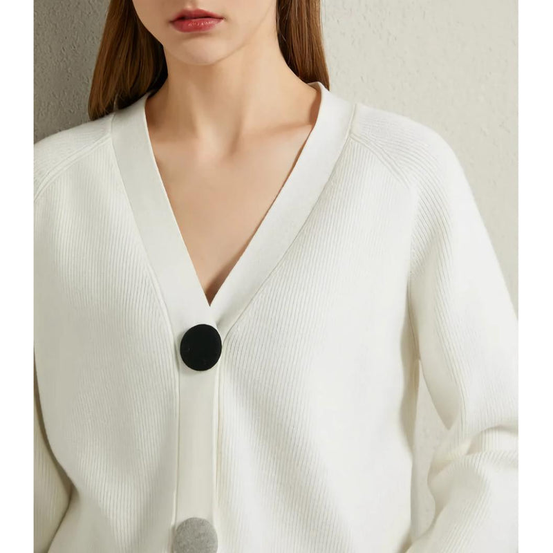 v-neck knit cardigan, view 4 - MRSLM
