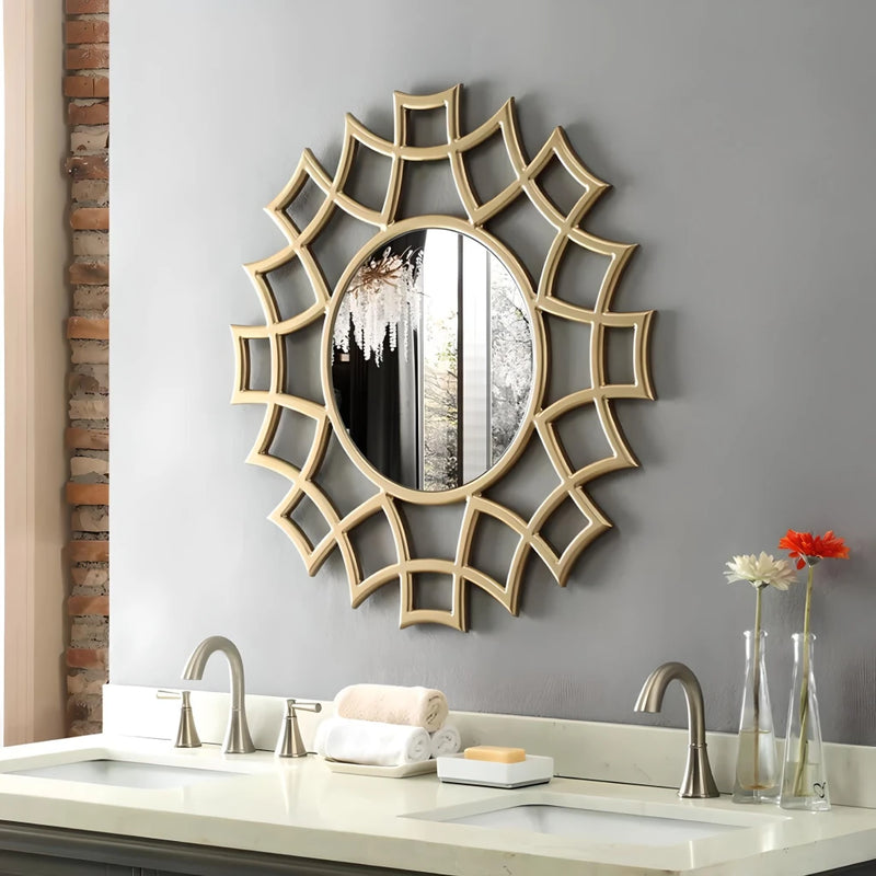irregular gold wall mirror, view 2 - MRSLM