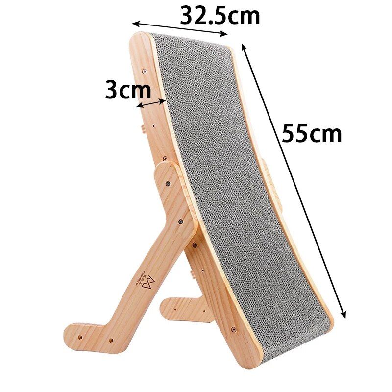 wooden cat scratcher and lounge bed, view 7 - MRSLM