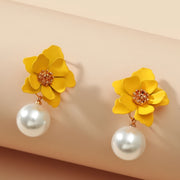 flower drop earrings, view 6 - MRSLM