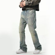 men's light blue distressed jeans - MRSLM