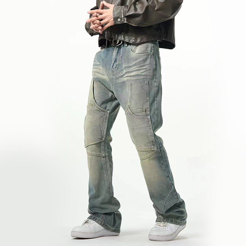 men's light blue distressed jeans - MRSLM