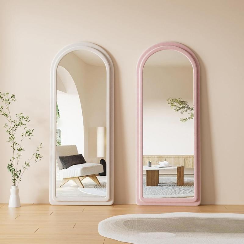 arched full-length mirror with flannel frame - MRSLM