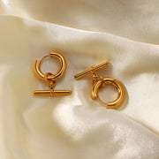 t-bar chain dangle hoop earrings - MRSLM