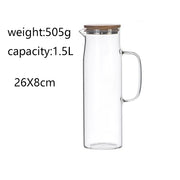 thickened glass kettle with bamboo lid, view 2 - MRSLM