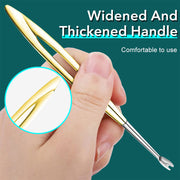 gold stainless steel cuticle pusher and nail file, view 7 - MRSLM