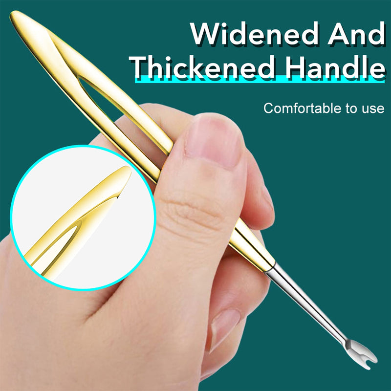 gold stainless steel cuticle pusher and nail file, view 7 - MRSLM