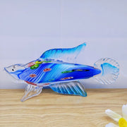 Blue glass ocean fish ornament, view 10 - MRSLM